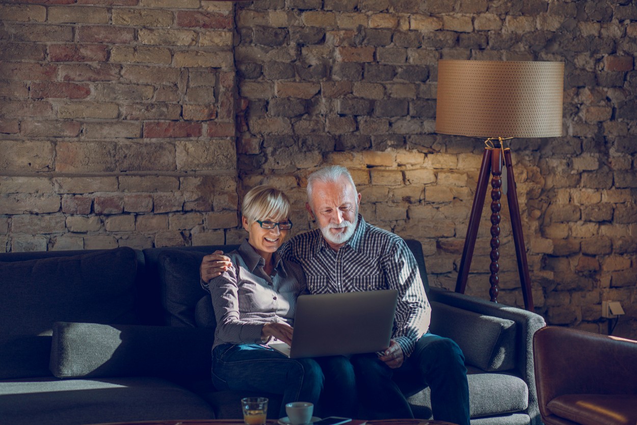 Couple sitting on a couch
